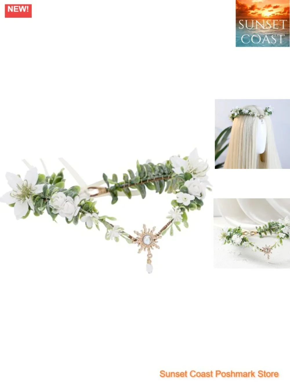 Handcrafted Woodland Flower Elf Crown Fairy Circlet Renfaire